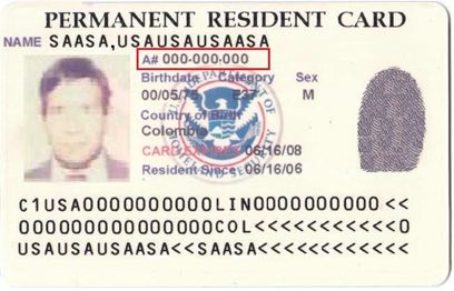 USCIS A number on Old Green Card